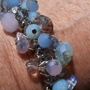 Blue and purple bead bracelet